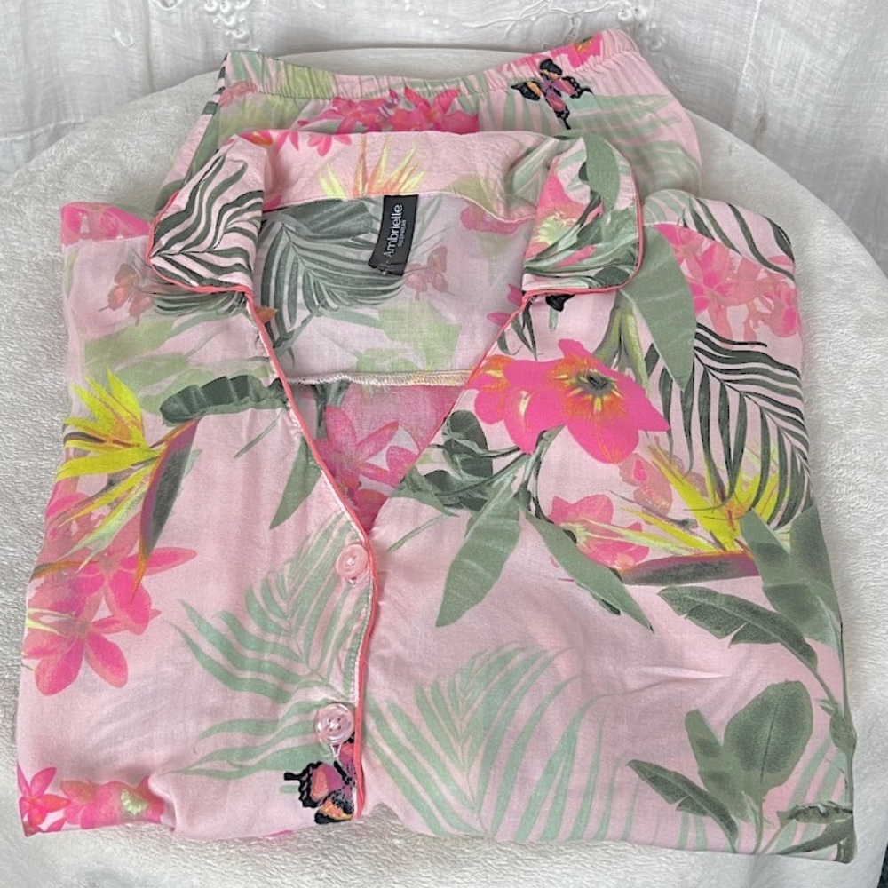 Ambrielle 100% Rayon Floral Sleepwear/Lounge Set - Picture 9 of 12